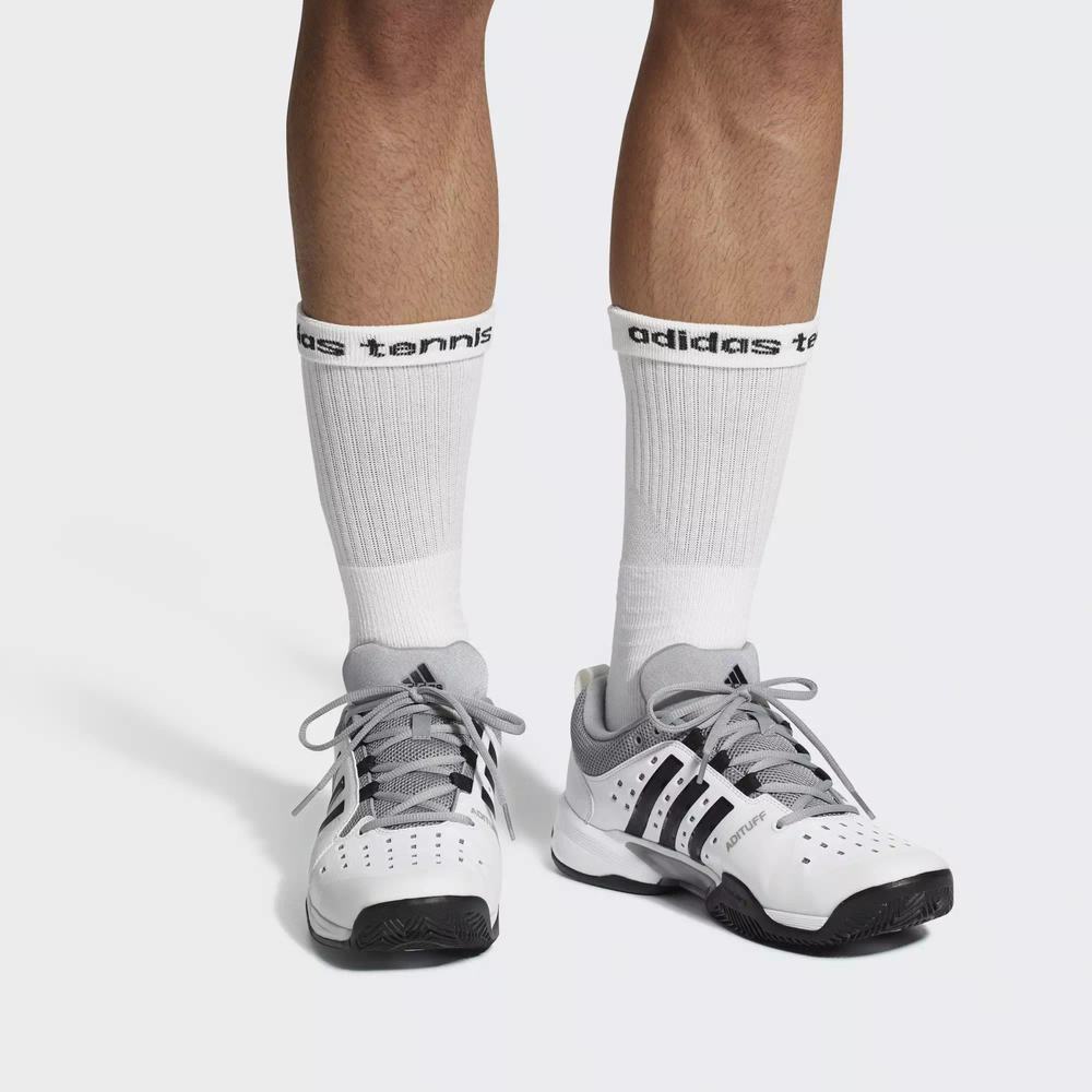 Adidas Barricade Classic Wide 4E Zapatillas De Tenis Blancos Para Hombre (MX-27124)